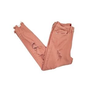 Guess Jeans Peach Distressed Tapered Leg Size US 27 (27)